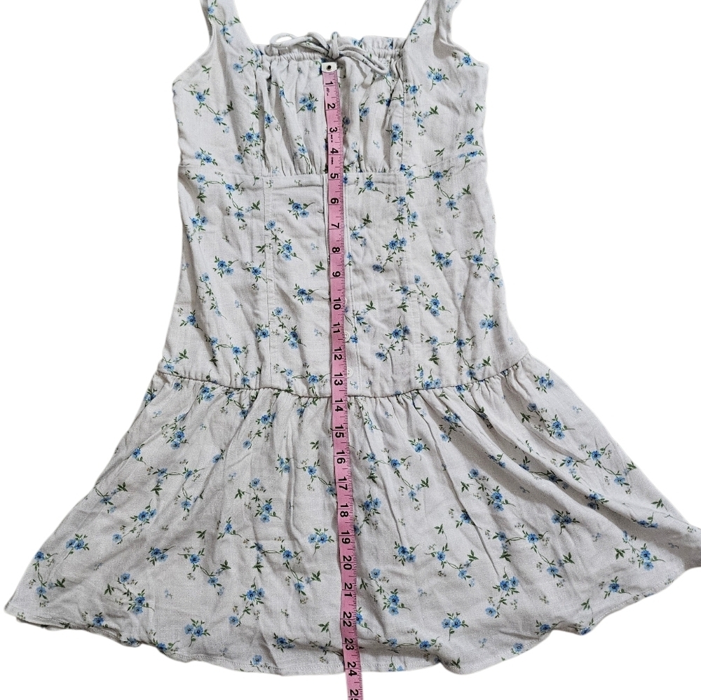 Wild Fable Emma Mini Babydoll Dress White Blue Flora - Picture 6 of 11